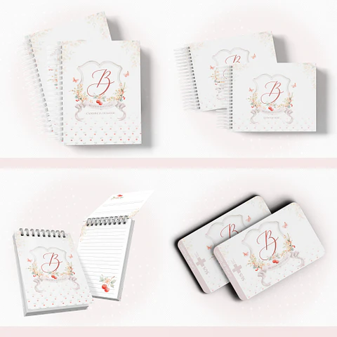 Arquivo Encadernação Baby Cerejinha Monograma - papel amado