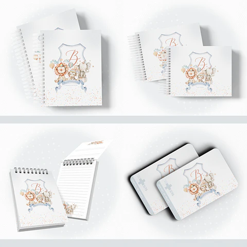 Arquivo Encadernação Baby Circo Animais Monograma - papel amado