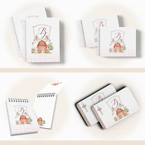 Arquivo Encadernação Baby Fazendinha Monograma - papel amado