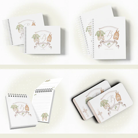 Arquivo Encadernação Baby Roupinha Menino Monograma - papel amado