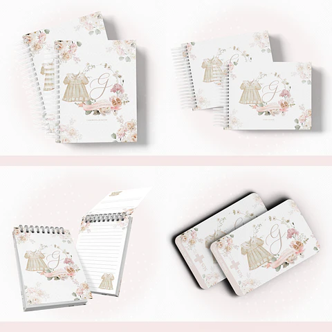 Arquivo Encadernação Baby Roupinha Menina Monograma - papel amado