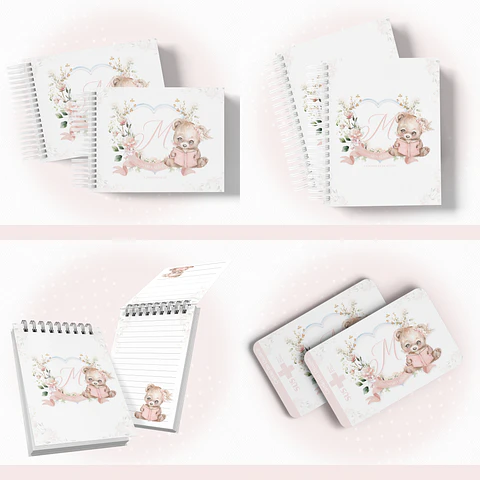 Arquivo Encadernação Baby Ursinha Monograma - papel amado
