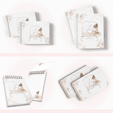 Arquivo Encadernação Baby Bailarina Monograma - papel amado