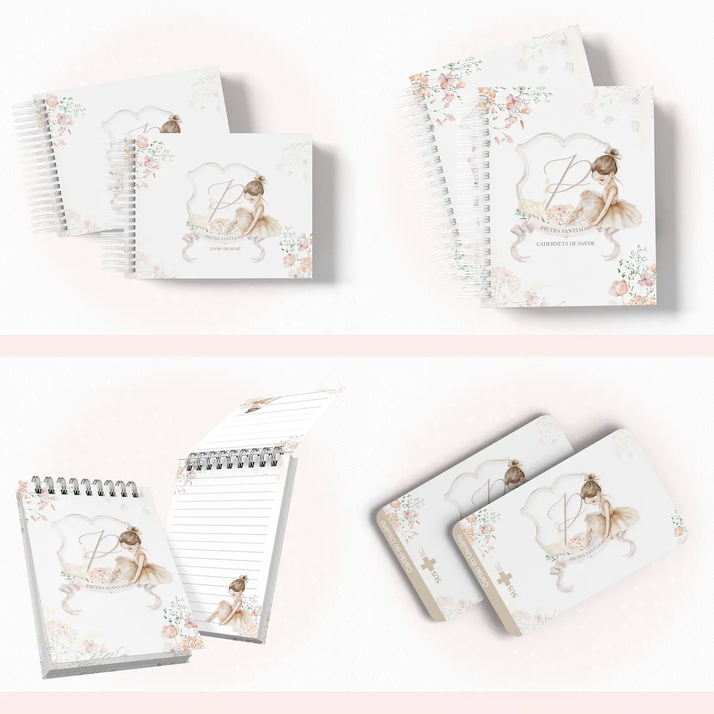 Arquivo Encadernação Baby Bailarina Monograma - papel amado 1