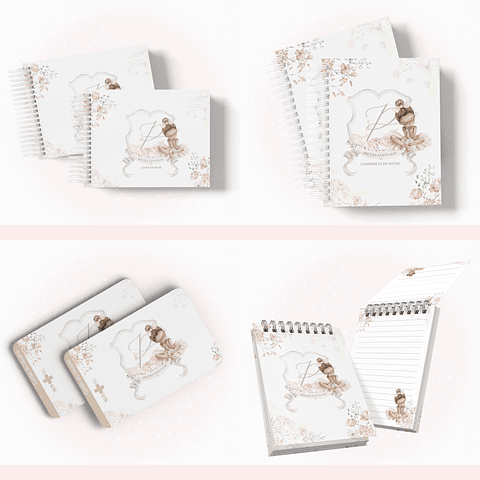 Arquivo Encadernação Baby Bailarina Monograma - papel amado