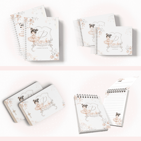 Arquivo Encadernação Baby Bailarina Monograma - papel amado