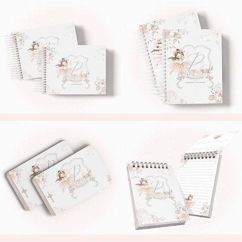 Arquivo Encadernação Baby Bailarina Monograma - papel amado