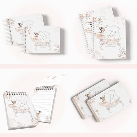 Arquivo Encadernação Baby Bailarina Monograma - papel amado