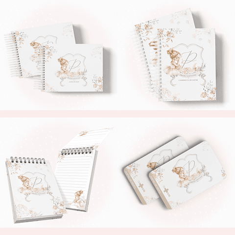 Arquivo Encadernação Baby Bailarina Monograma - papel amado