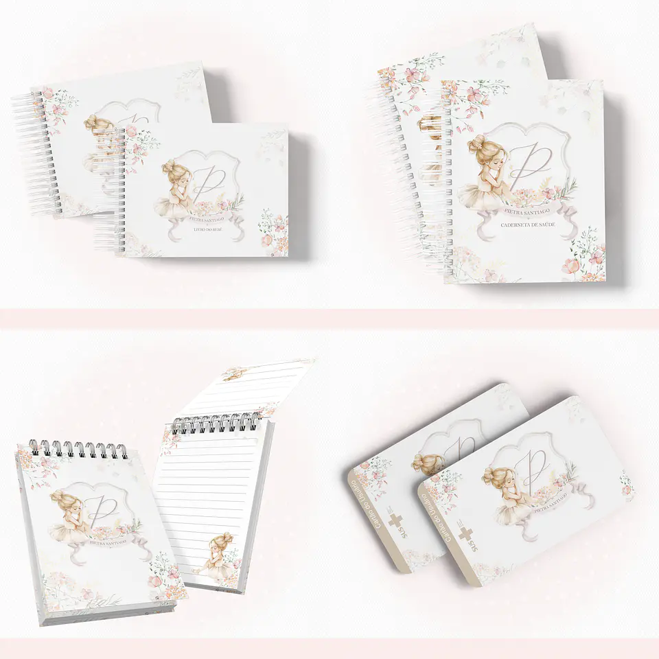 Arquivo Encadernação Baby Bailarina Monograma - papel amado 1