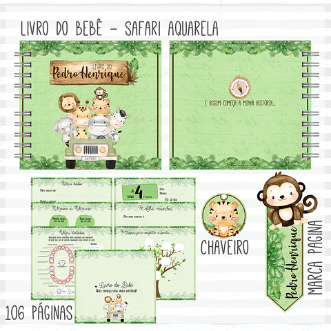 Arquivo Caderneta de Saúde + Livro do Bebê Safari