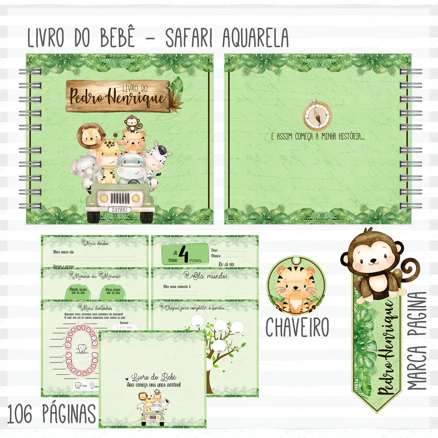 Arquivo Caderneta de Saúde + Livro do Bebê Safari 1