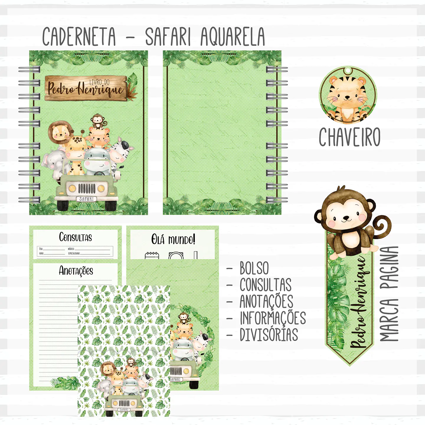 Arquivo Caderneta de Saúde + Livro do Bebê Safari 2