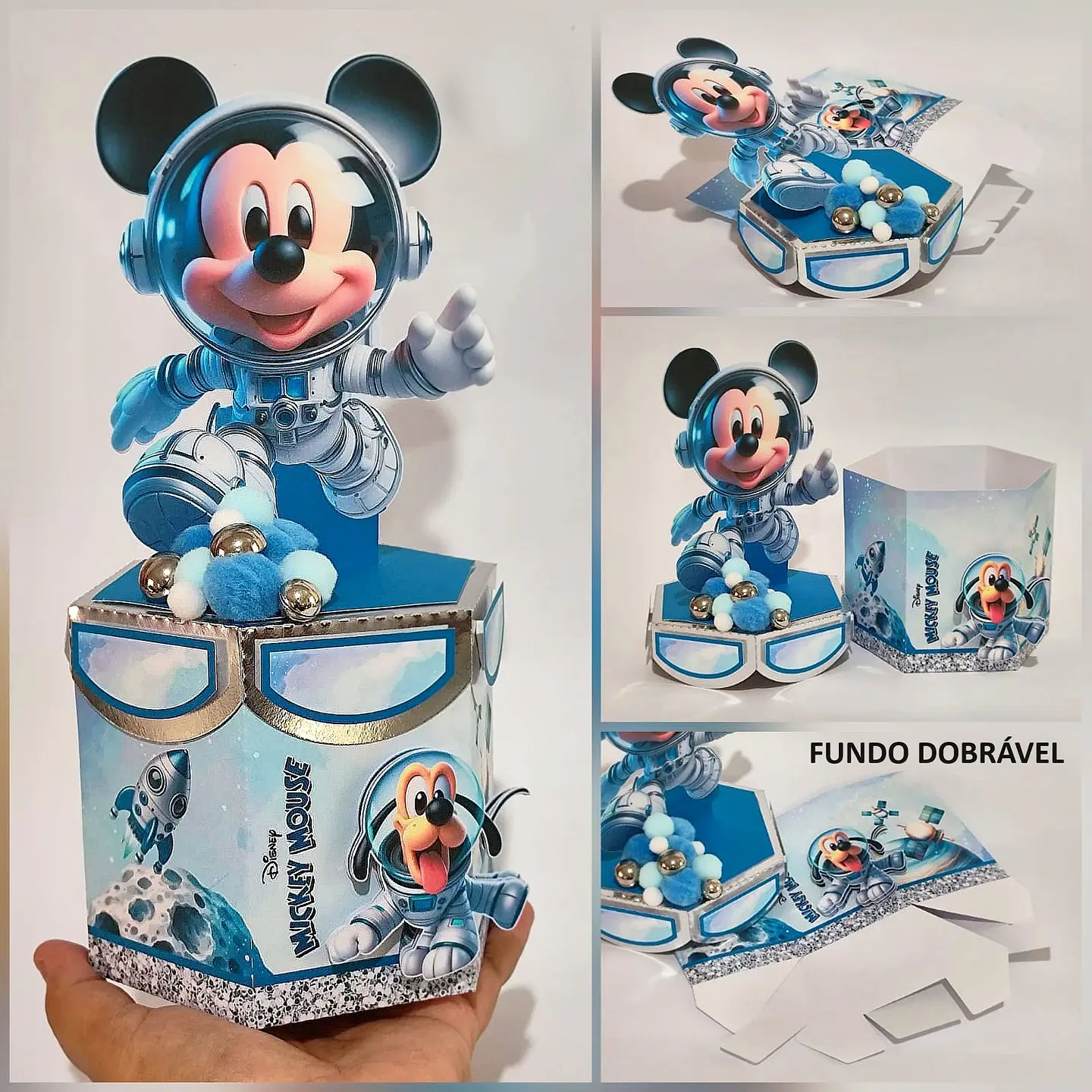 Arquivo Centro de Mesa Mickey Astronauta - Fundo Montável 1