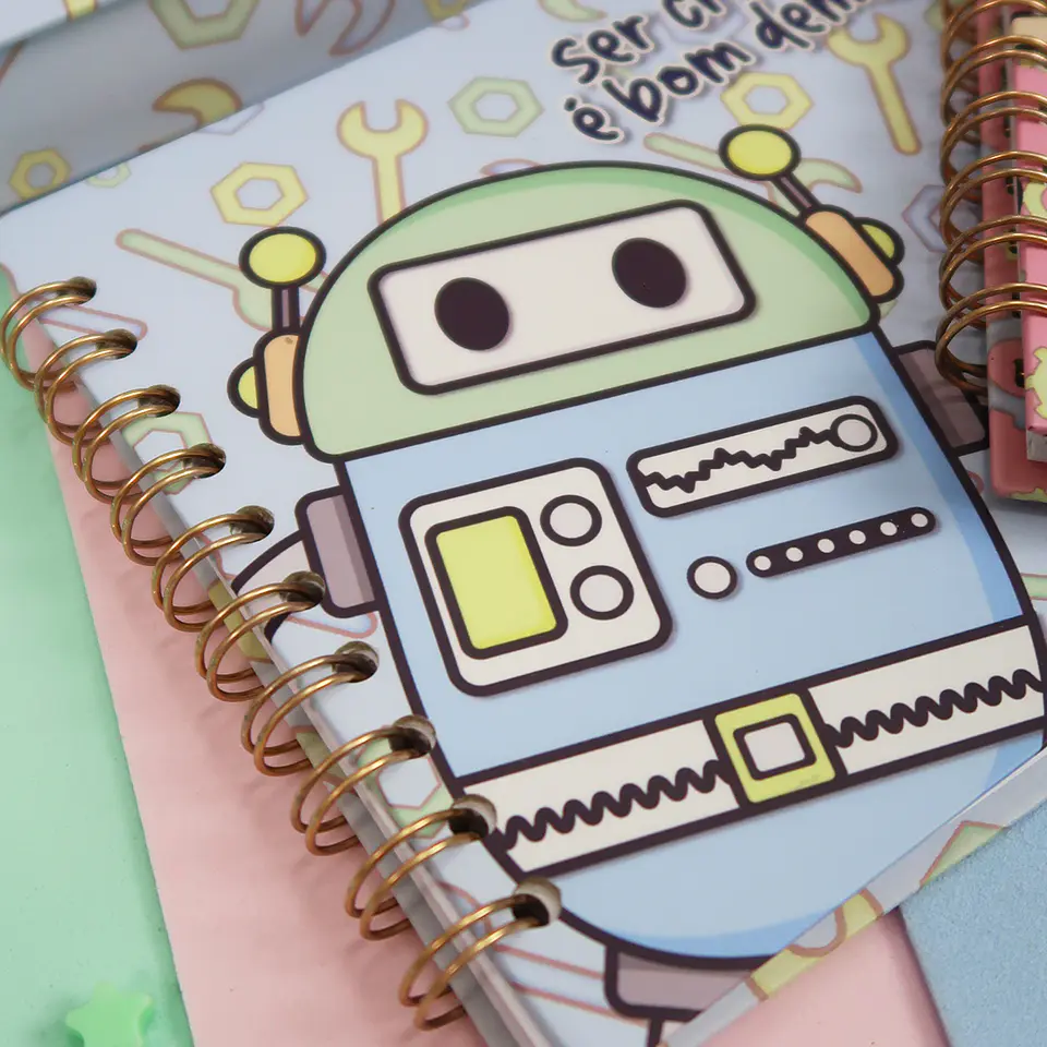 Arquivo Cartonagem Maleta Mágica Colorir Robô - Lidi 16