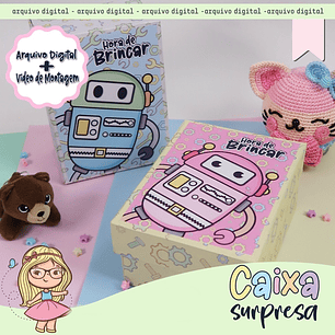 Arquivo Cartonagem Caixa Surpresa Robô - Lidi