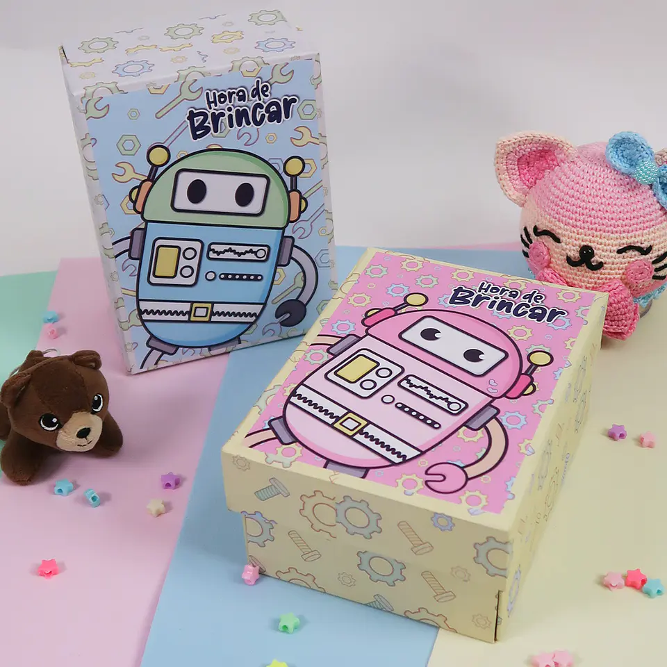 Arquivo Cartonagem Caixa Surpresa Robô - Lidi 7