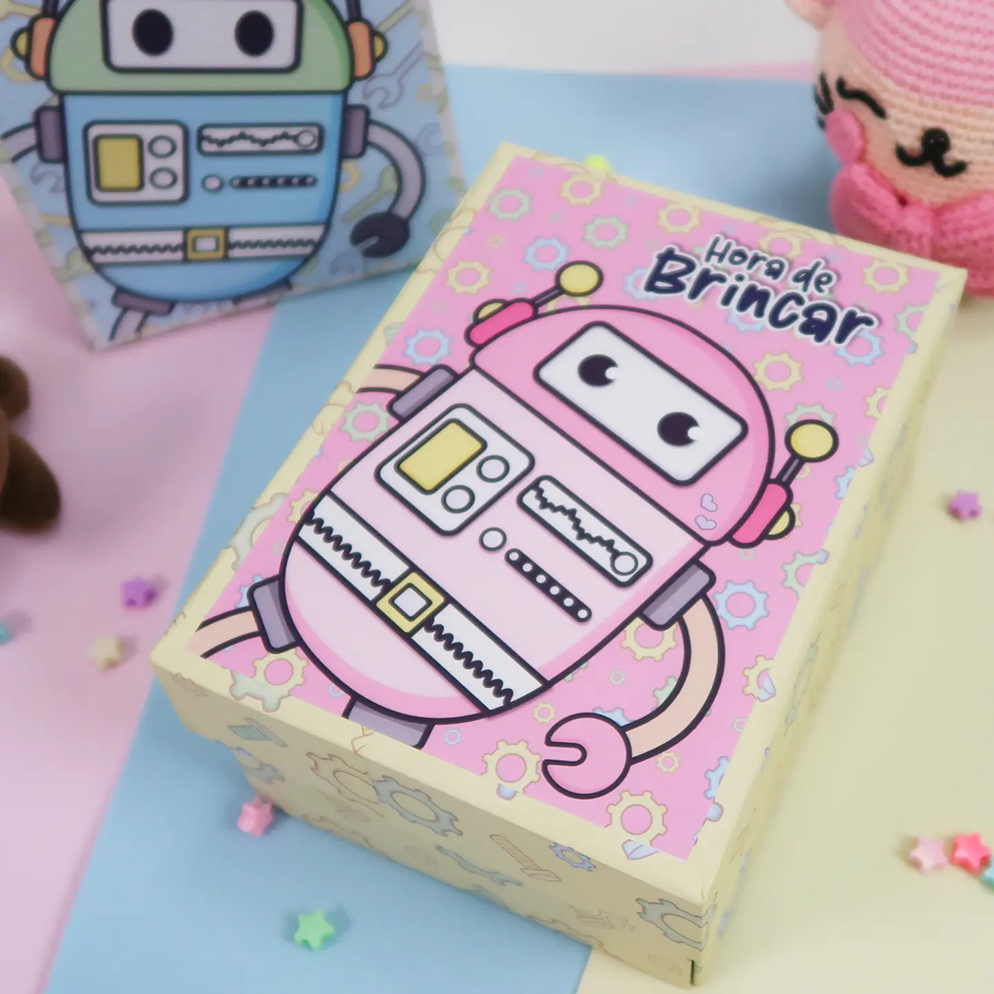 Arquivo Cartonagem Caixa Surpresa Robô - Lidi 8