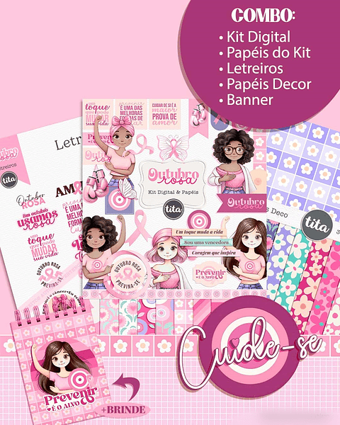 Kit Digital Combo Outubro Rosa 2024 - Tita