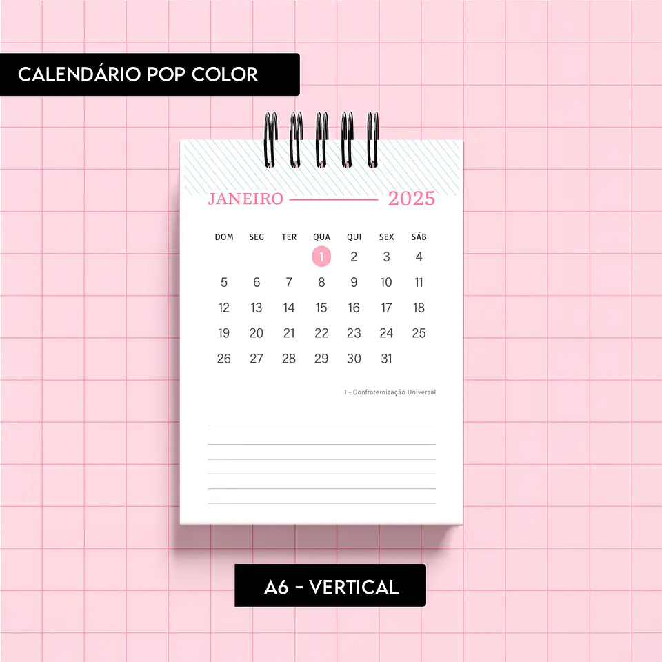  Arquivo Calendário Pop Color 2025 - TRILHA 6