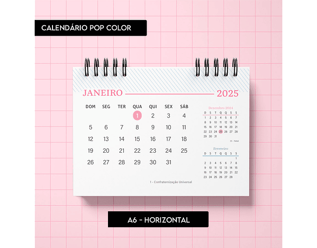  Arquivo Calendário Pop Color 2025 - TRILHA