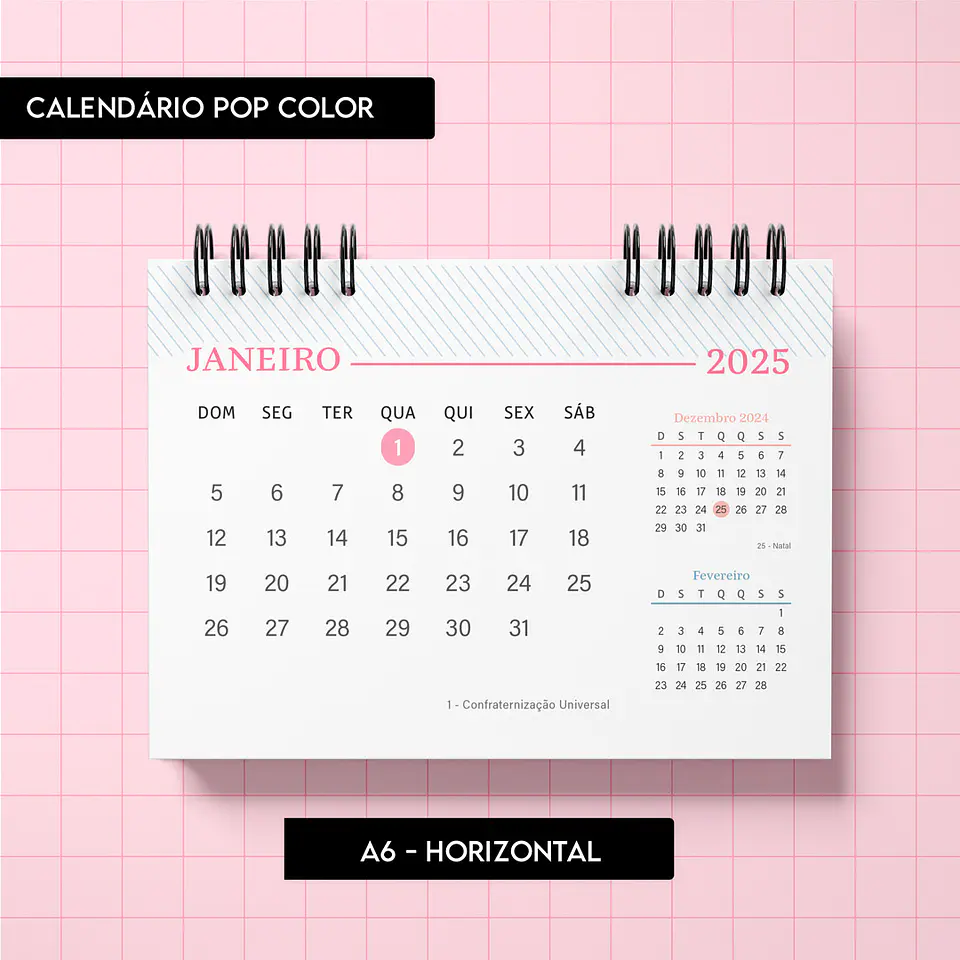  Arquivo Calendário Pop Color 2025 - TRILHA 8