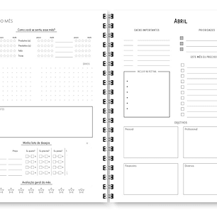 Arquivo Miolo Planner Básico 2025 Horizontal - Trilha de papel