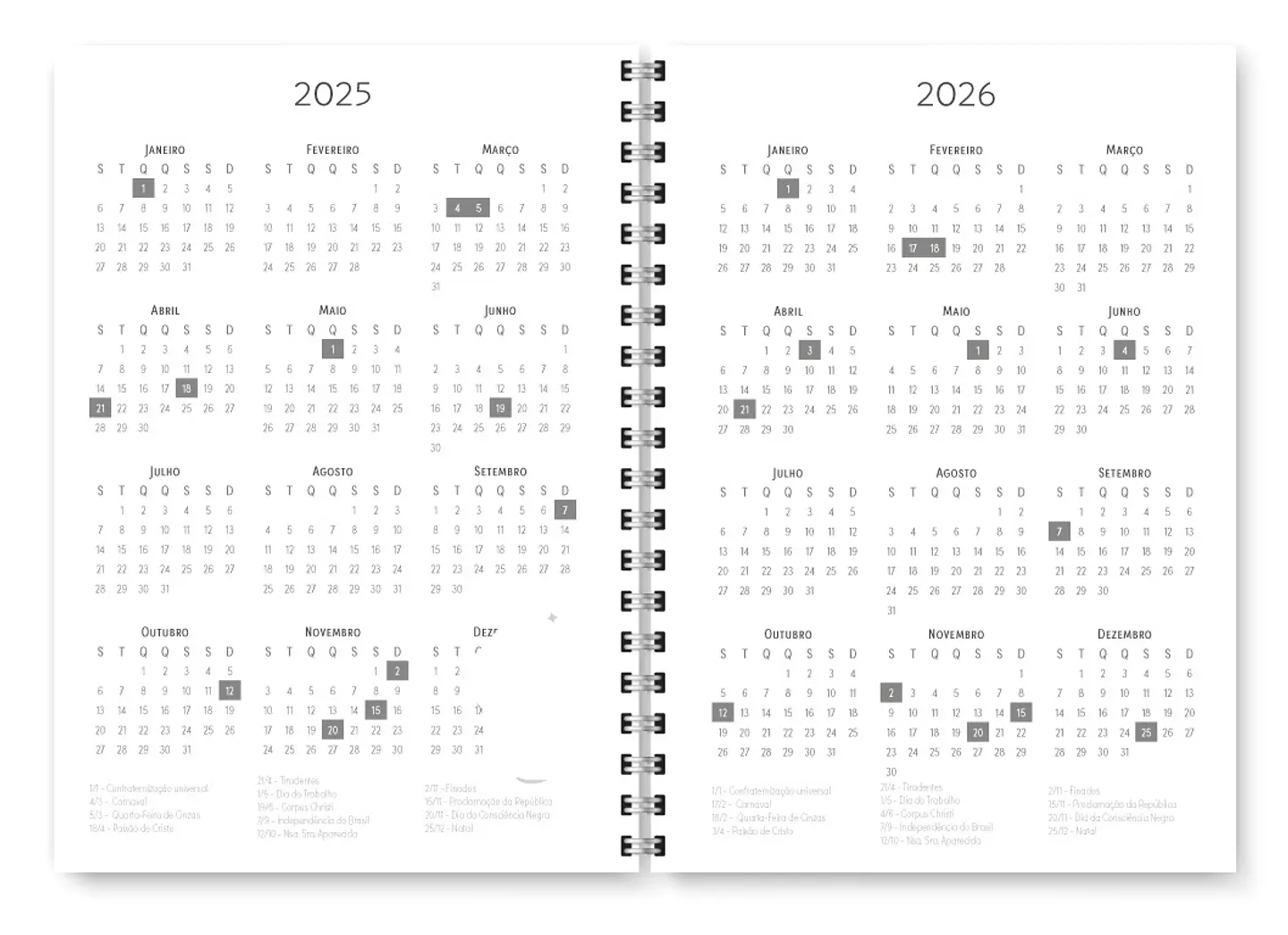 Arquivo Miolo Planner Básico 2025 Horizontal - Trilha de papel 4