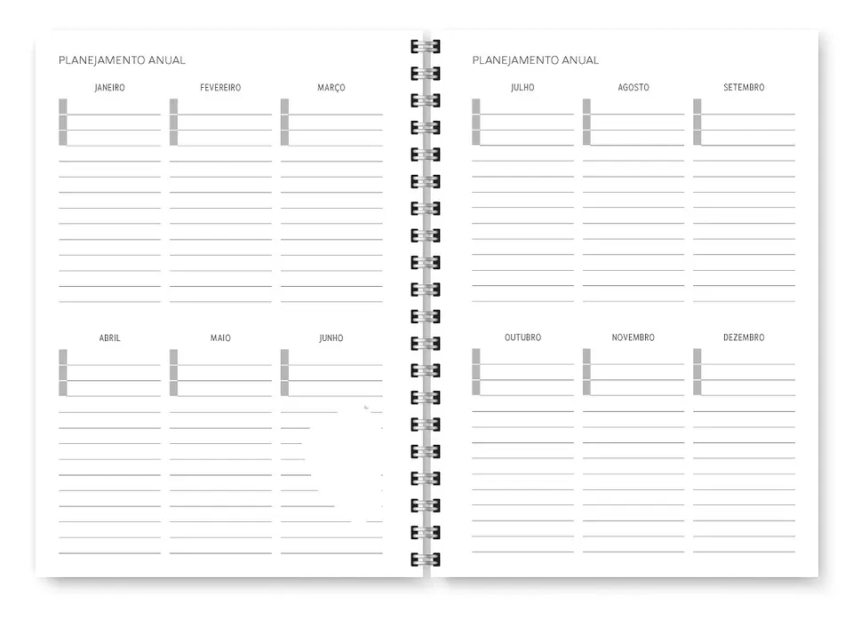 Arquivo Miolo Planner Básico 2025 Horizontal - Trilha de papel 6