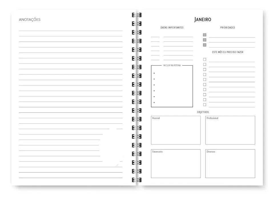 Arquivo Miolo Planner Básico 2025 Horizontal - Trilha de papel 8
