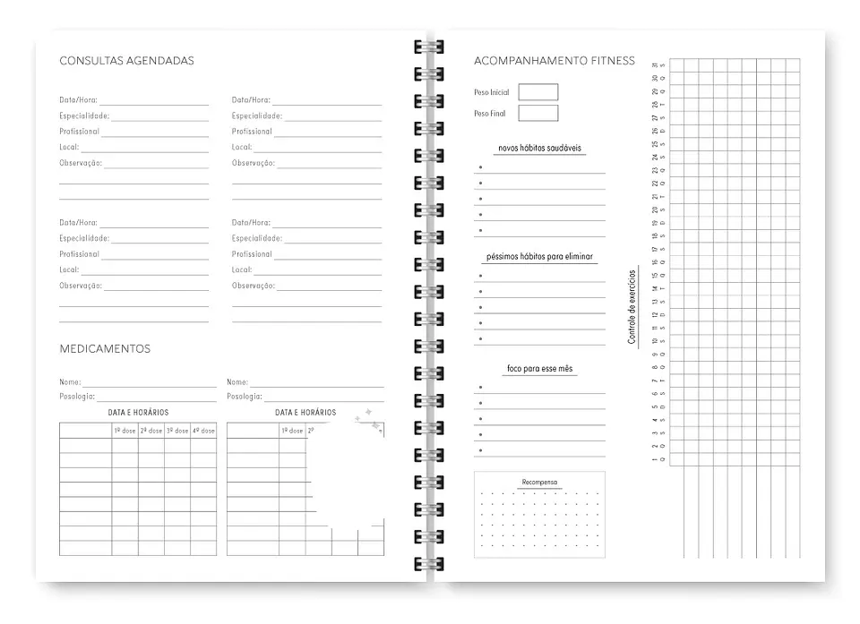 Arquivo Miolo Planner Básico 2025 Horizontal - Trilha de papel 9