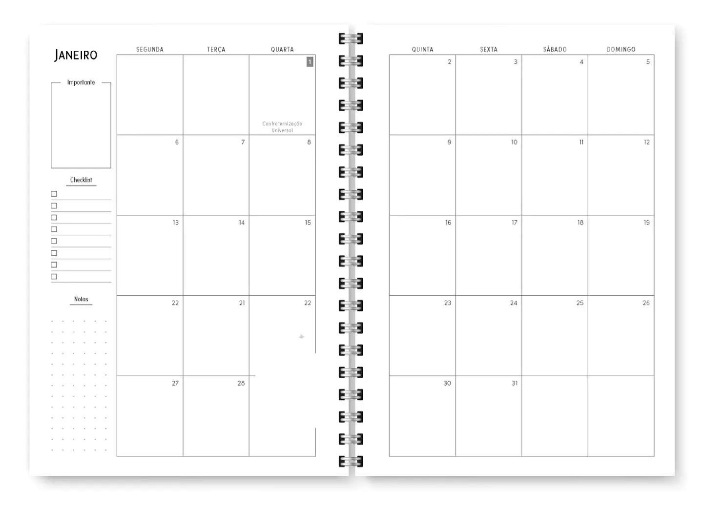Arquivo Miolo Planner Básico 2025 Horizontal - Trilha de papel 10