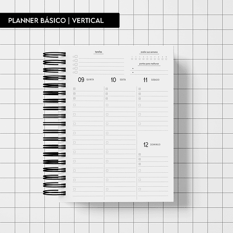 Arquivo Miolo Planner Básico 2025 Vertical - Trilha de papel