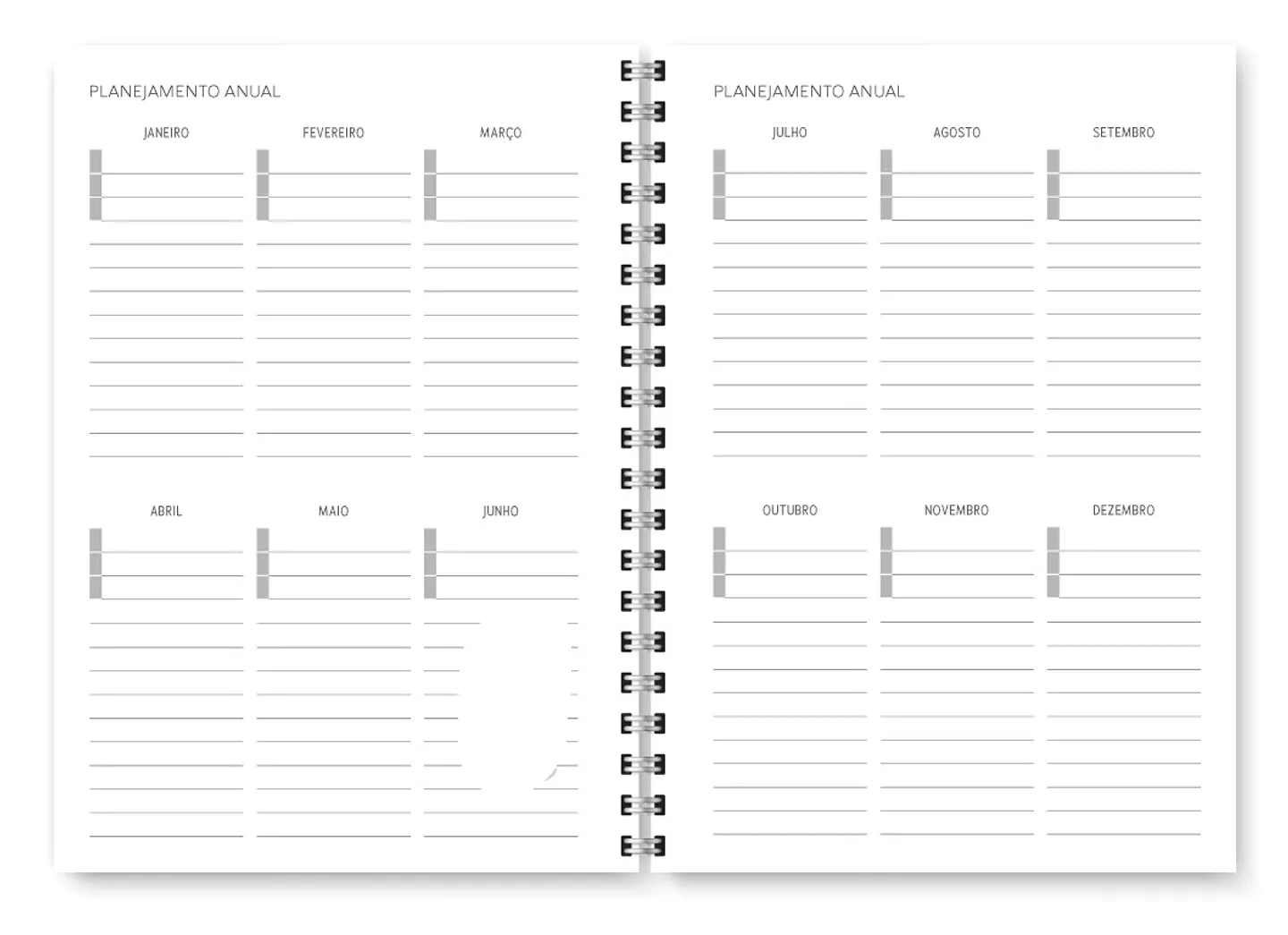 Arquivo Miolo Planner Básico 2025 Vertical - Trilha de papel 6
