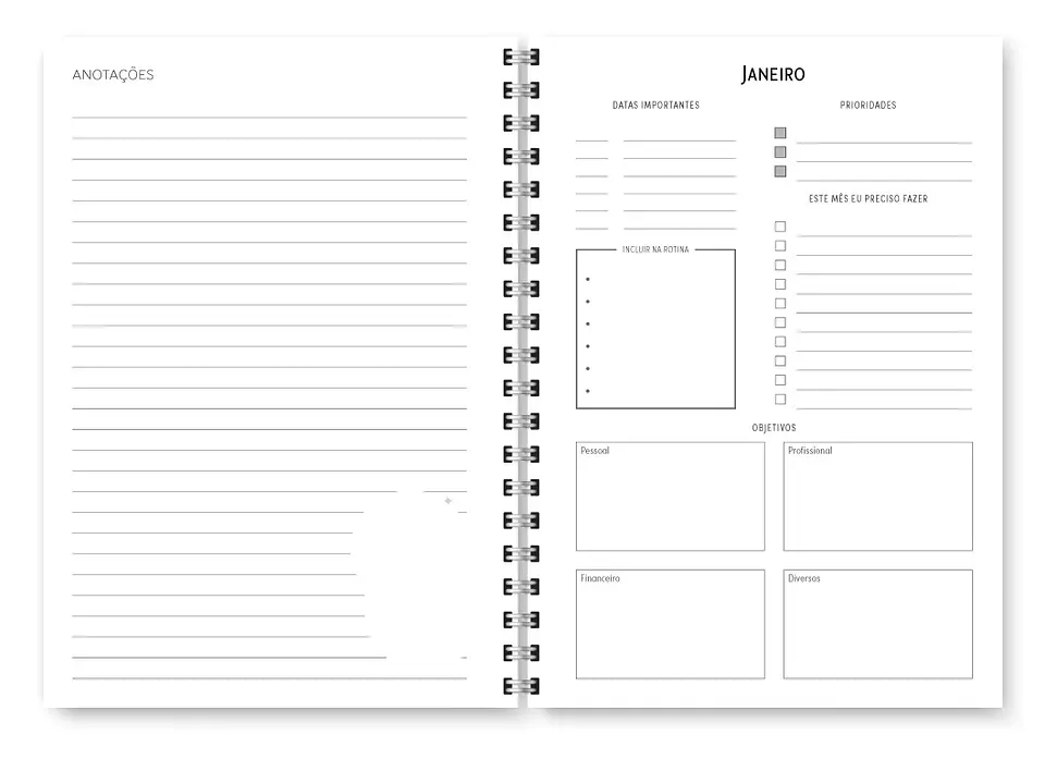 Arquivo Miolo Planner Básico 2025 Vertical - Trilha de papel 8