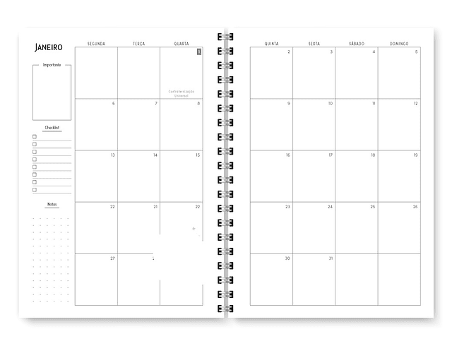 Arquivo Miolo Planner Básico 2025 Vertical - Trilha de papel