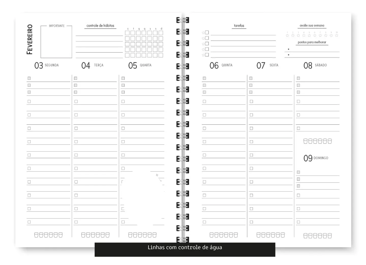 Arquivo Miolo Planner Básico 2025 Vertical - Trilha de papel 12