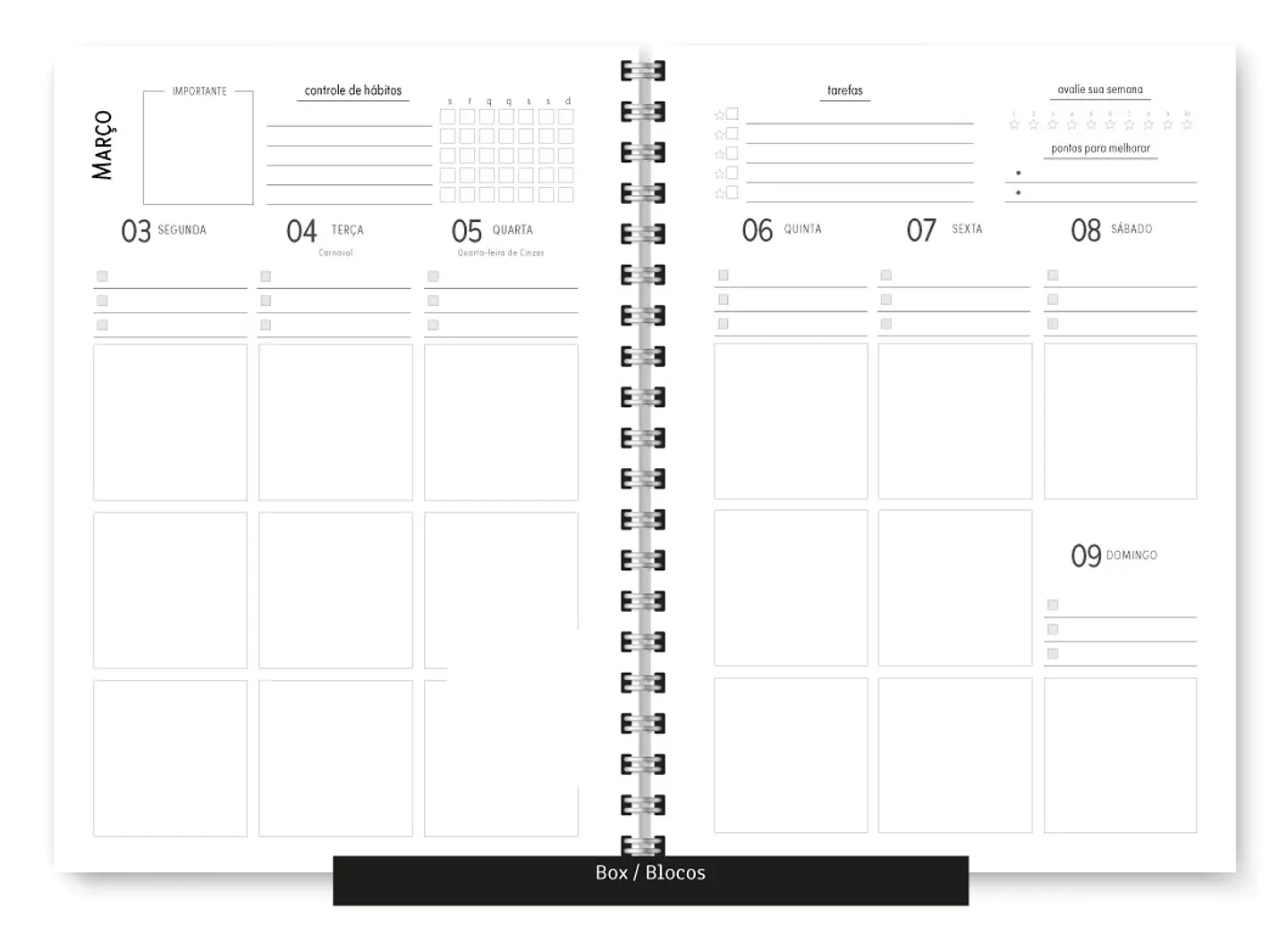 Arquivo Miolo Planner Básico 2025 Vertical - Trilha de papel 13