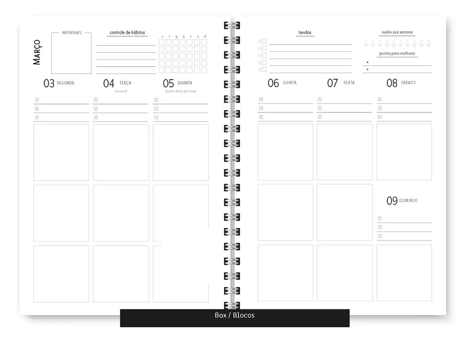 Arquivo Miolo Planner Básico 2025 Vertical - Trilha de papel 13
