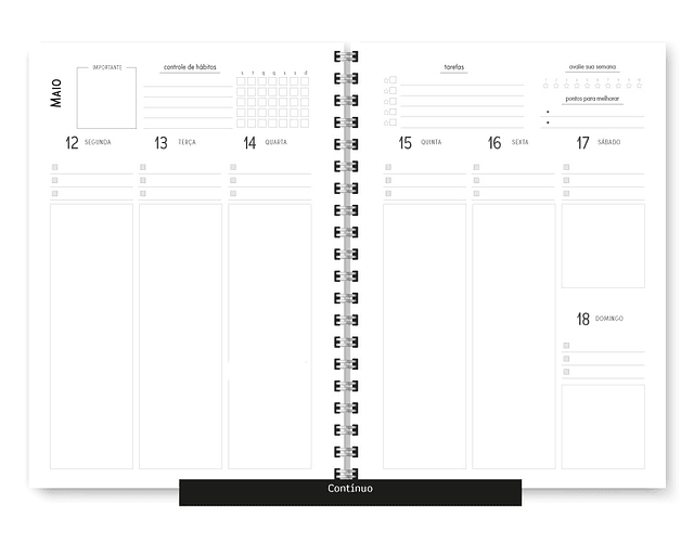 Arquivo Miolo Planner Básico 2025 Vertical - Trilha de papel