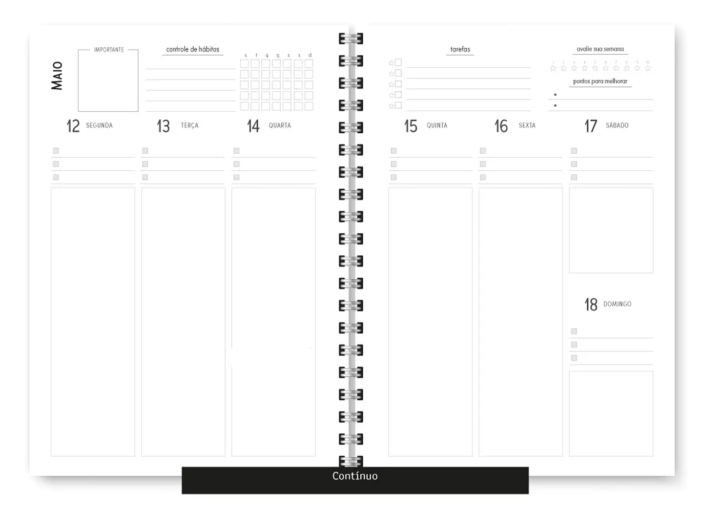 Arquivo Miolo Planner Básico 2025 Vertical - Trilha de papel 14