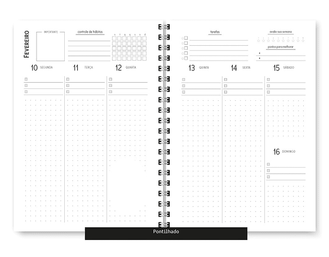 Arquivo Miolo Planner Básico 2025 Vertical - Trilha de papel