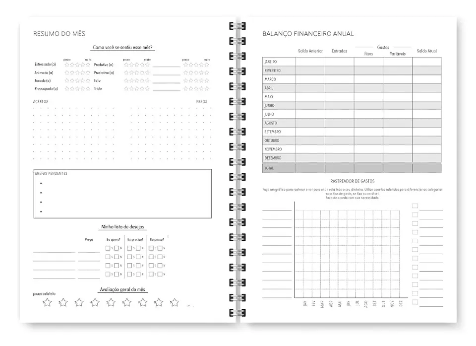 Arquivo Miolo Planner Básico 2025 Vertical - Trilha de papel 18