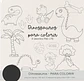 Kit Digital Dinossauro Para Colorir Preto e Branco - TUTTI - Thumbnail 1