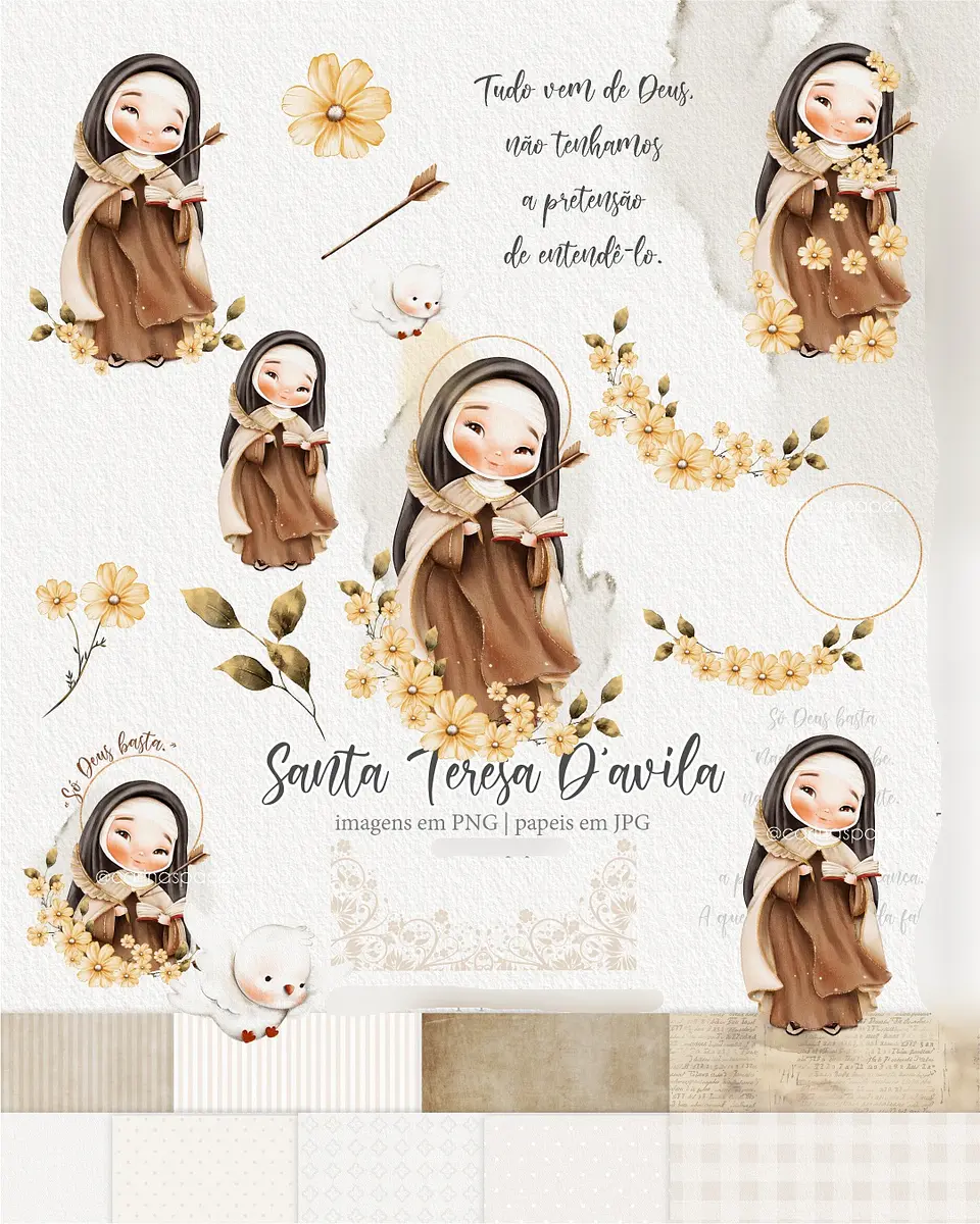 Kit Digital Santa Tereza D'ávila com Marcadores Calendário 2025 - carinas 1