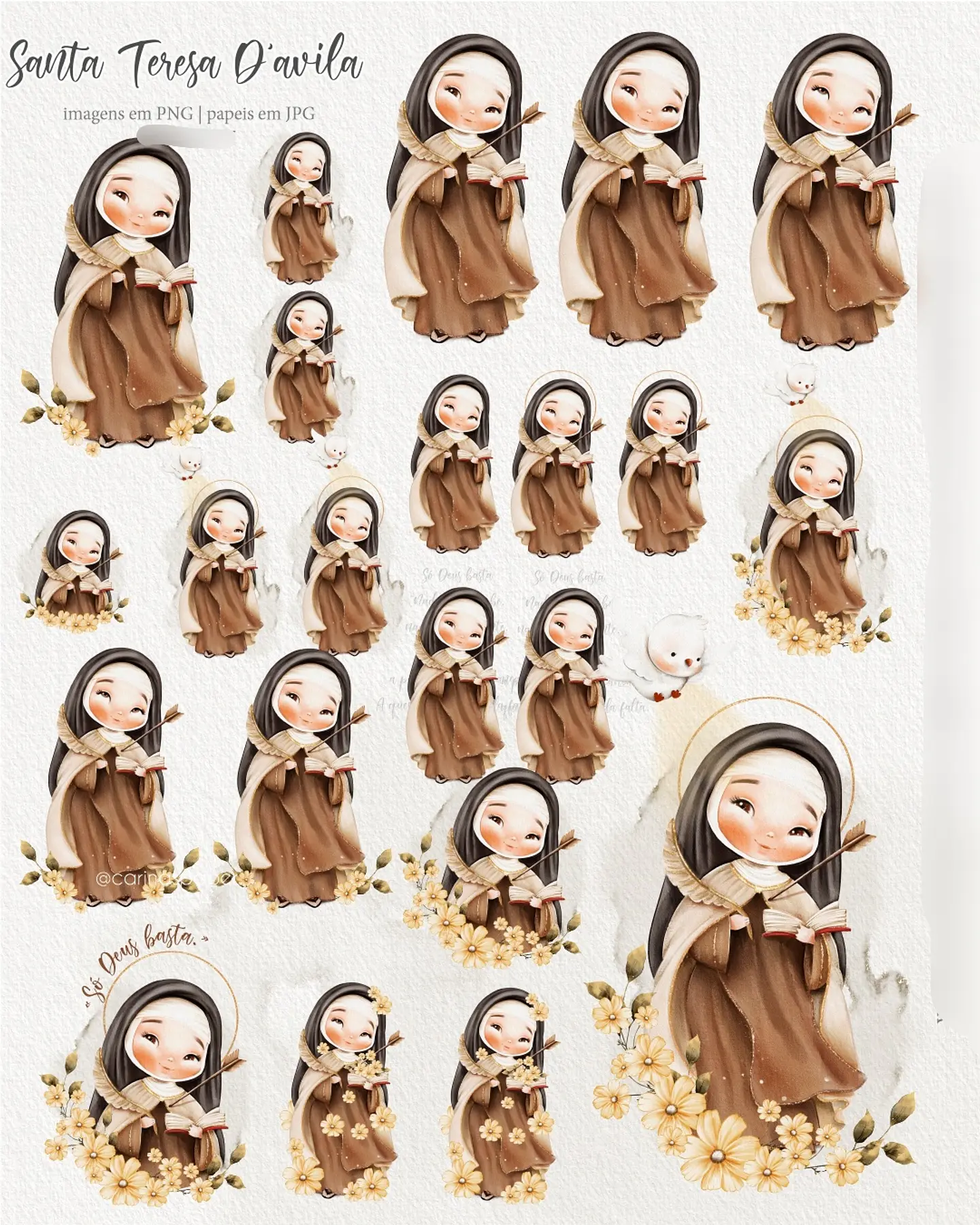 Kit Digital Santa Tereza D'ávila com Marcadores Calendário 2025 - carinas 2