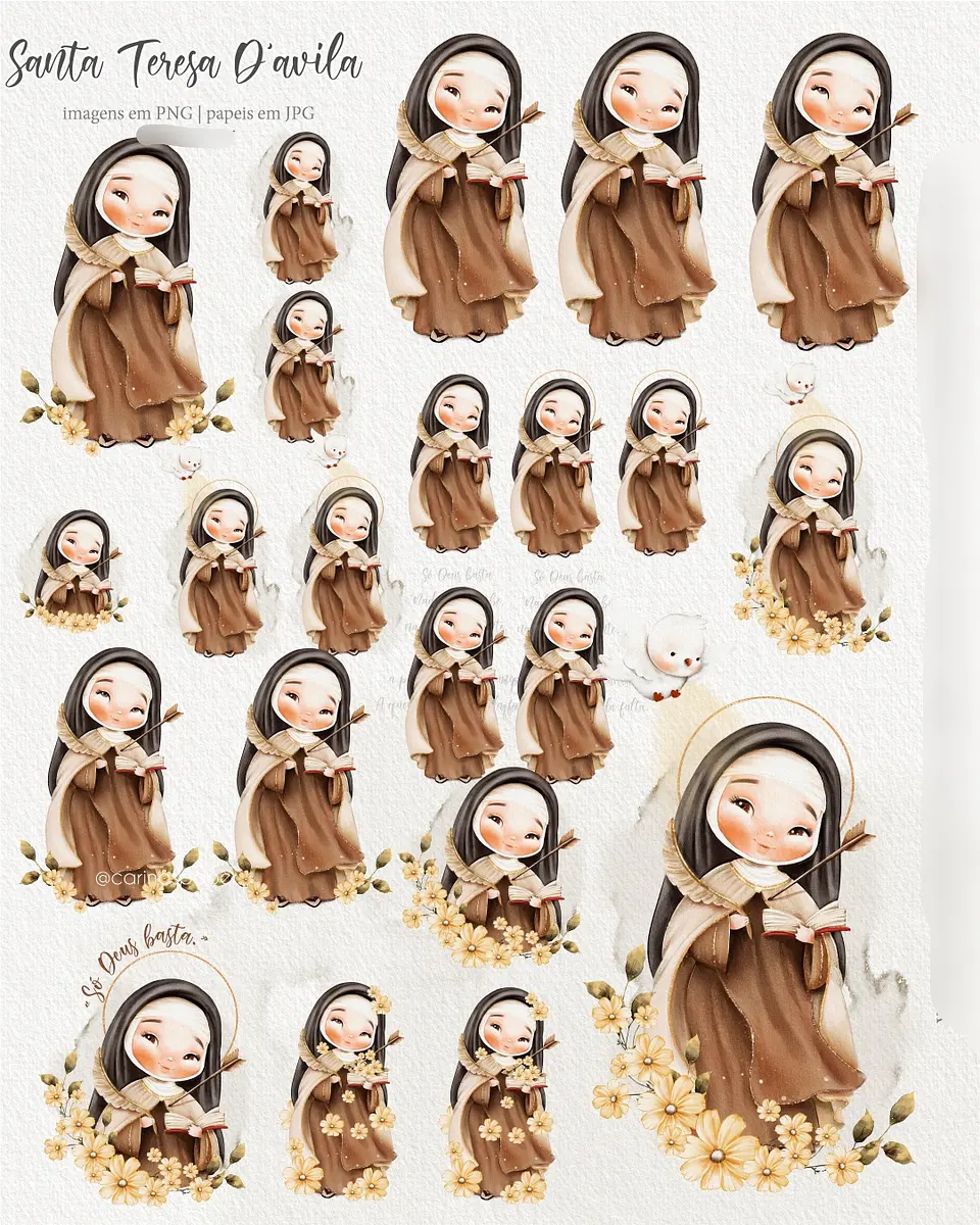 Kit Digital Santa Tereza D'ávila com Marcadores Calendário 2025 - carinas 2