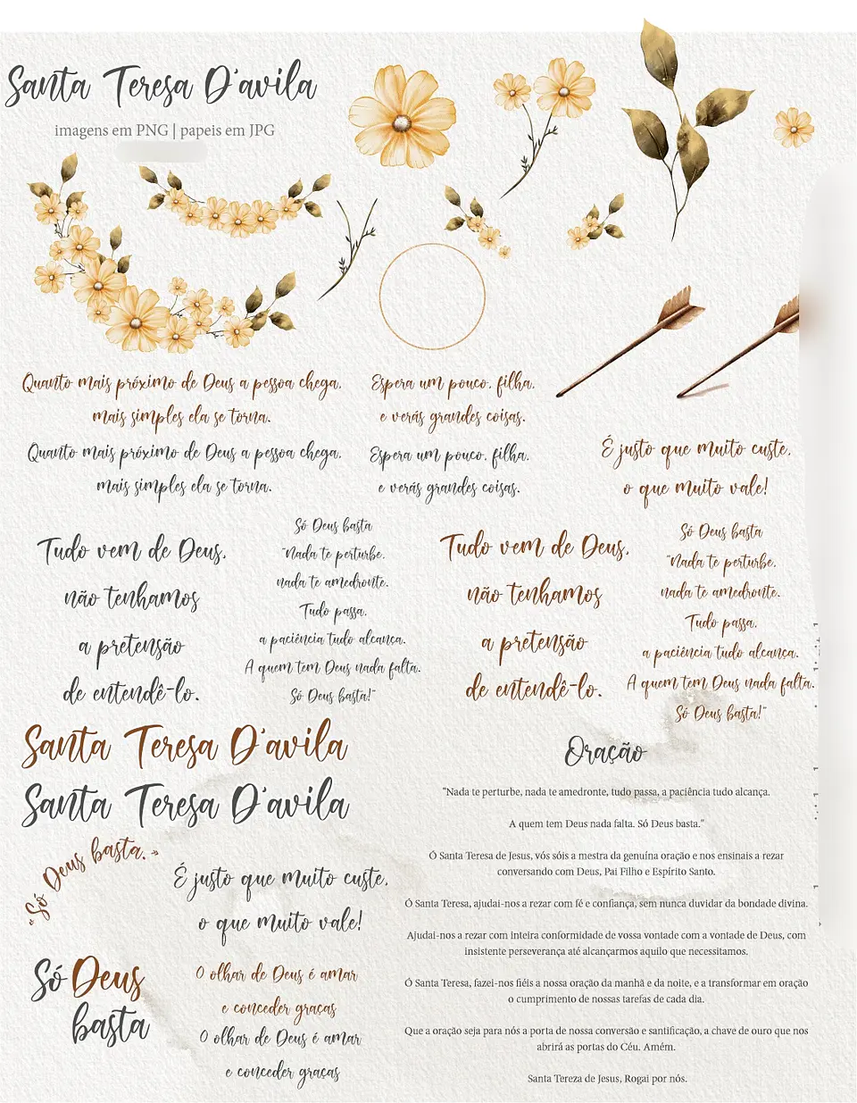 Kit Digital Santa Tereza D'ávila com Marcadores Calendário 2025 - carinas 4