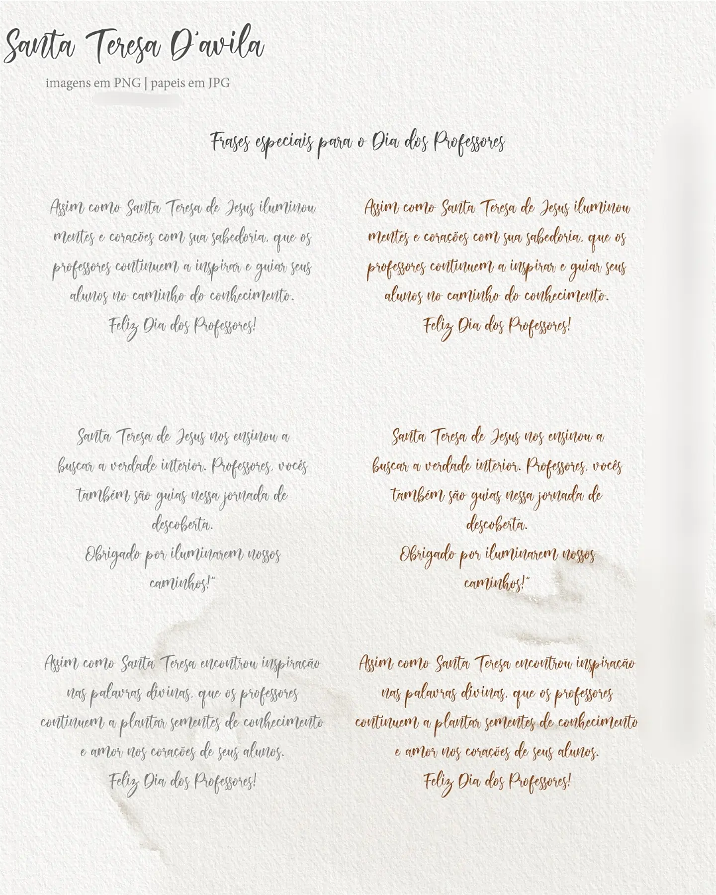 Kit Digital Santa Tereza D'ávila com Marcadores Calendário 2025 - carinas 5