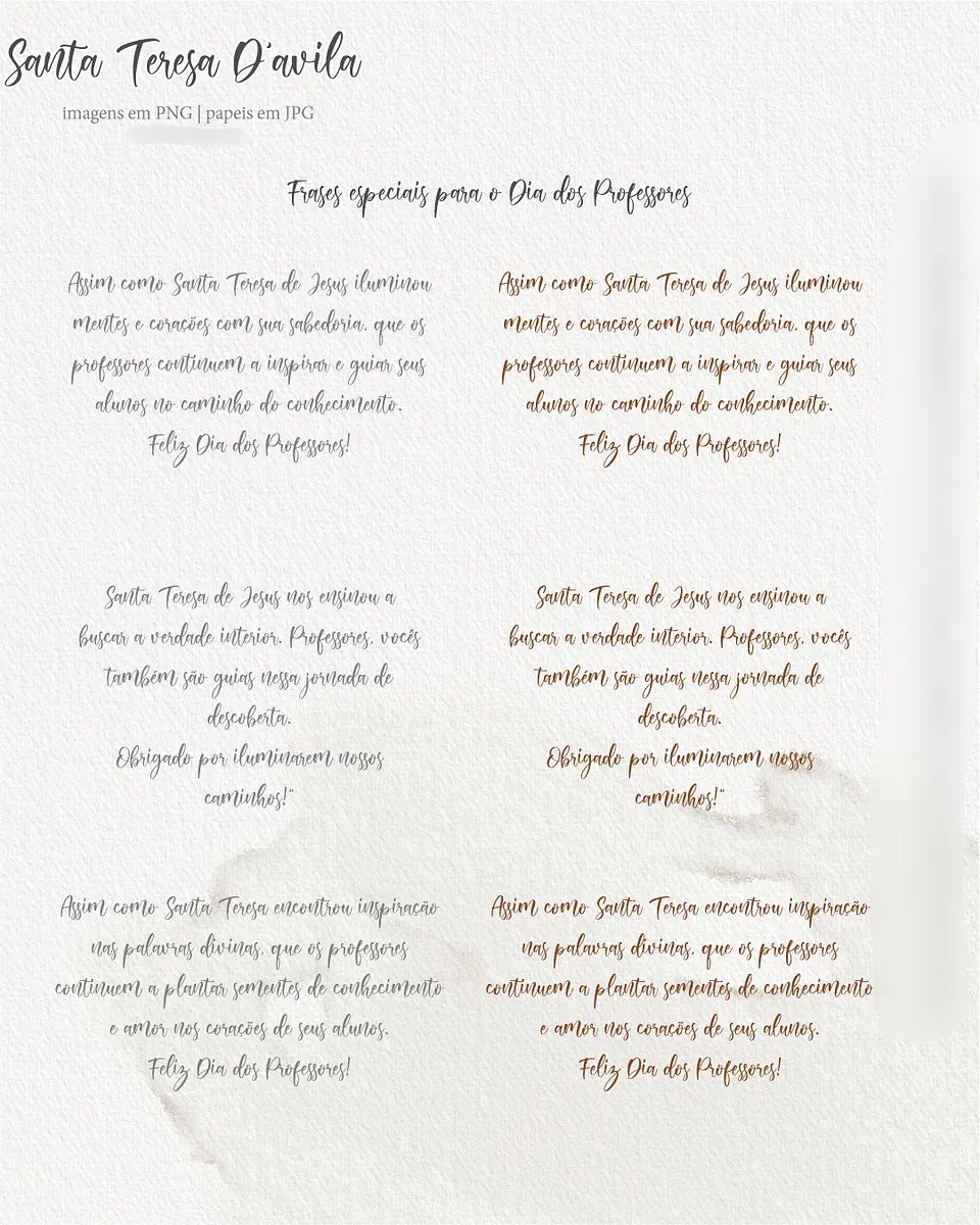 Kit Digital Santa Tereza D'ávila com Marcadores Calendário 2025 - carinas 5